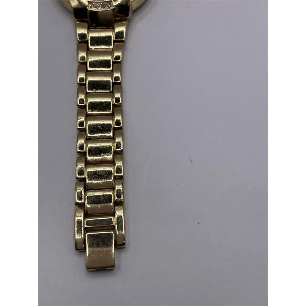 Bella‎ & Rose Women's Gold Tone Quartz Watch Rhinestone Bezel- New Battery